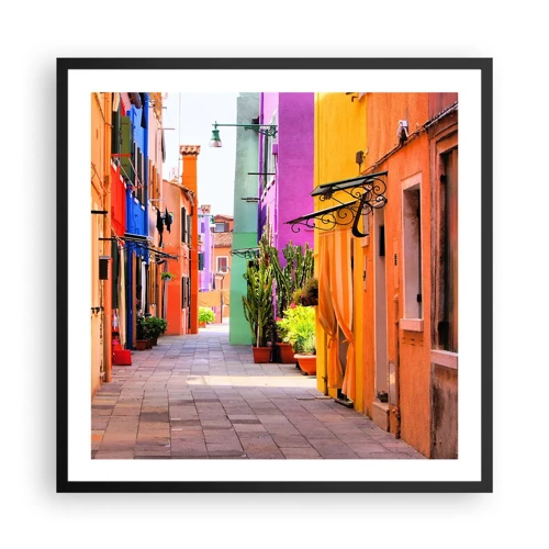 Poster in black frame - Rainbow Alley - 60x60 cm