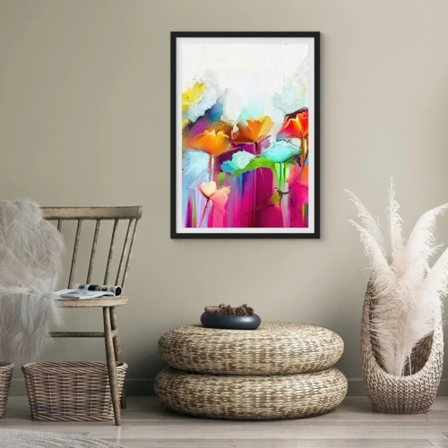 Poster in black frame - Rainbow Has Bloomed - 30x40 cm