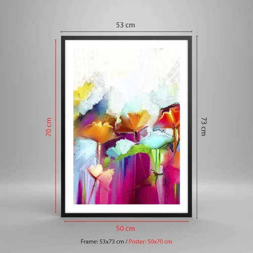 Poster in black frame - Rainbow Has Bloomed - 50x70 cm