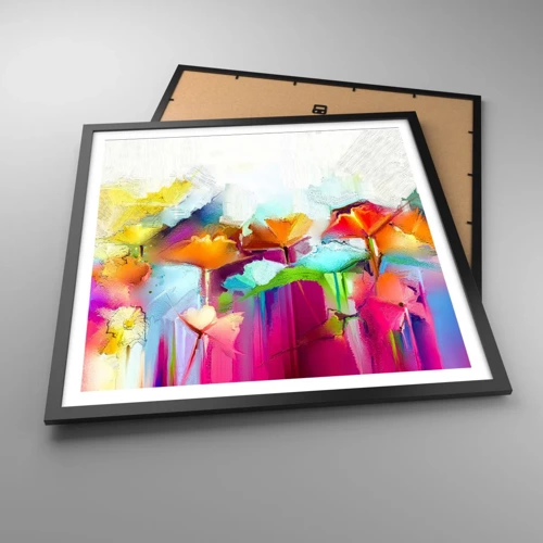 Poster in black frame - Rainbow Has Bloomed - 60x60 cm