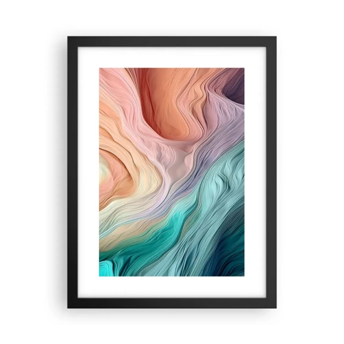 Poster in black frame - Rainbow Wave - 30x40 cm