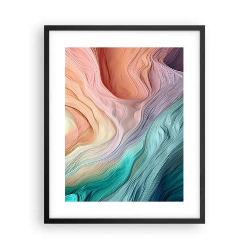 Poster in black frame - Rainbow Wave - 40x50 cm