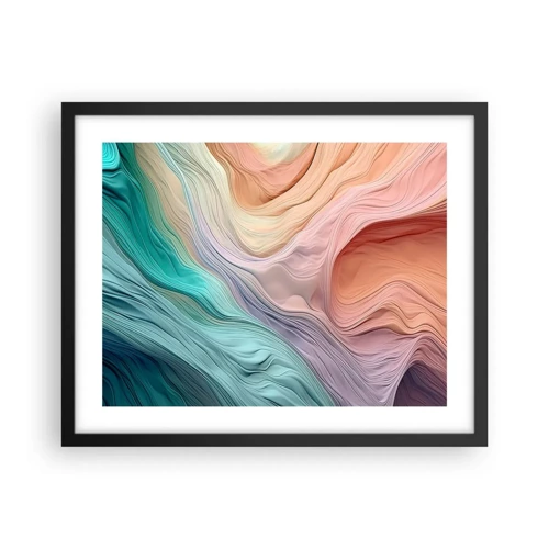 Poster in black frame - Rainbow Wave - 50x40 cm