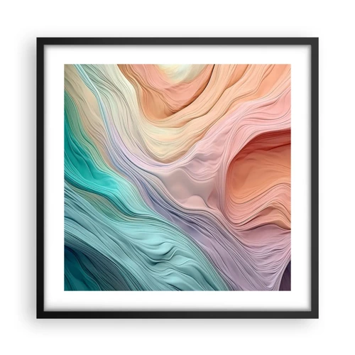 Poster in black frame - Rainbow Wave - 50x50 cm