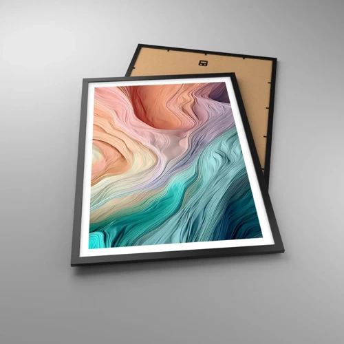 Poster in black frame - Rainbow Wave - 50x70 cm