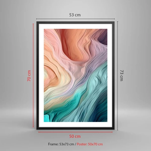 Poster in black frame - Rainbow Wave - 50x70 cm