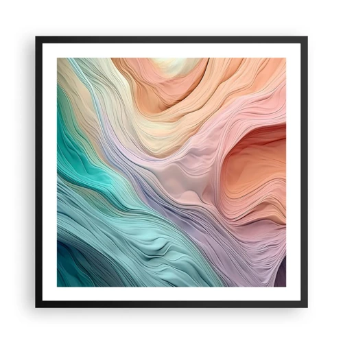 Poster in black frame - Rainbow Wave - 60x60 cm