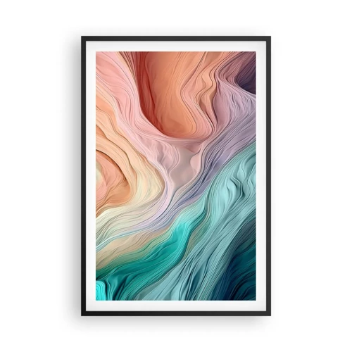 Poster in black frame - Rainbow Wave - 61x91 cm