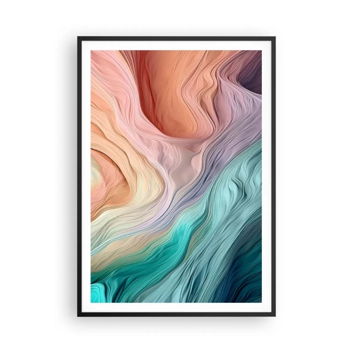 Poster in black frame - Rainbow Wave - 70x100 cm