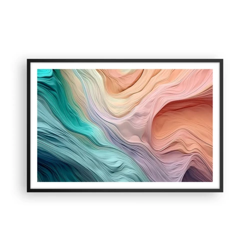 Poster in black frame - Rainbow Wave - 91x61 cm