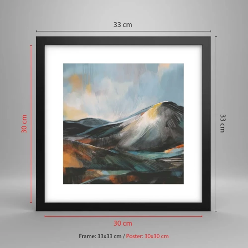 Poster in black frame - Raw and Beautiful - 30x30 cm