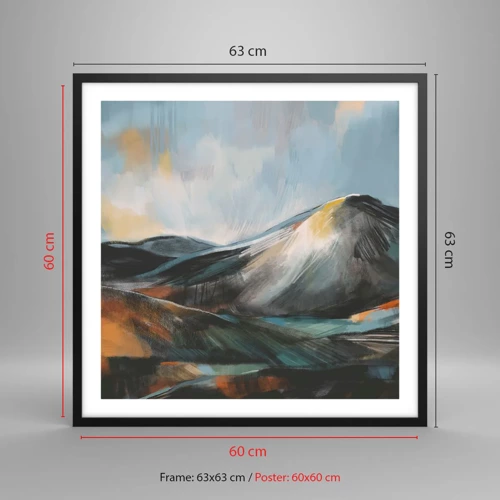 Poster in black frame - Raw and Beautiful - 60x60 cm