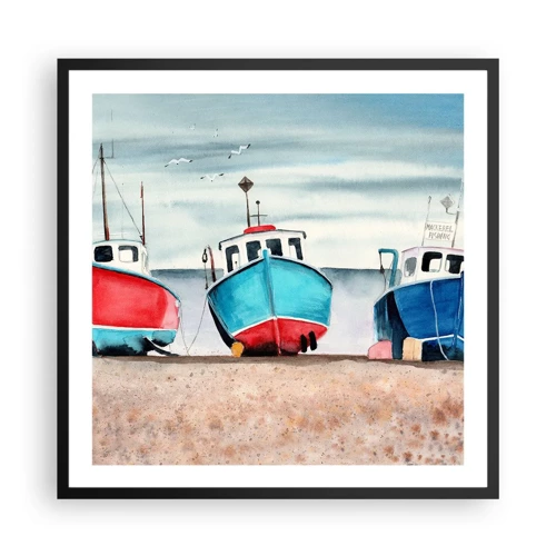 Poster in black frame - Ready for Fishing - 60x60 cm