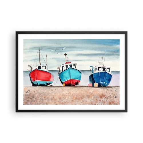 Poster in black frame - Ready for Fishing - 70x50 cm