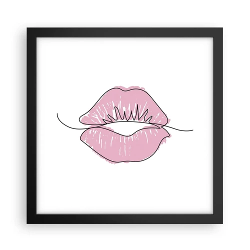 Poster in black frame - Ready for a Kiss? - 30x30 cm