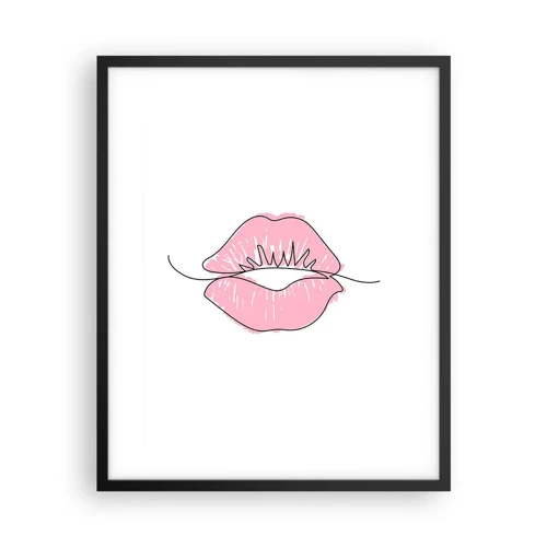 Poster in black frame - Ready for a Kiss? - 40x50 cm