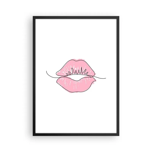 Poster in black frame - Ready for a Kiss? - 50x70 cm