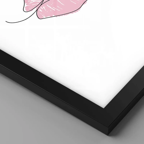 Poster in black frame - Ready for a Kiss? - 70x100 cm