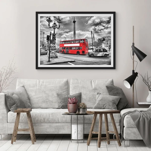 Poster in black frame - Real Bloodstream of a City - 70x50 cm