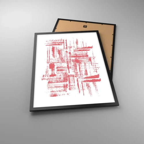 Poster in black frame - Red City - 50x70 cm