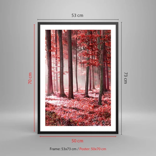 Poster in black frame - Red Equally Beautiful - 50x70 cm