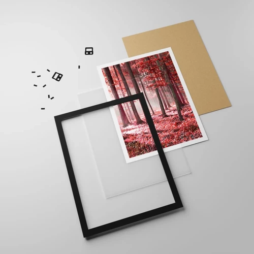 Poster in black frame - Red Equally Beautiful - 50x70 cm