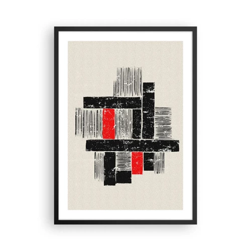 Poster in black frame - Red and Black - 50x70 cm