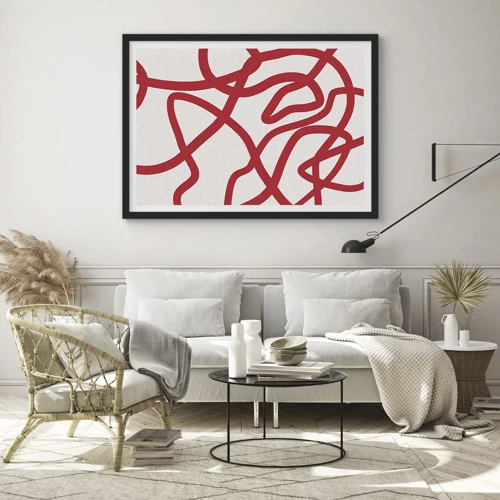 Poster in black frame - Red on White - 91x61 cm