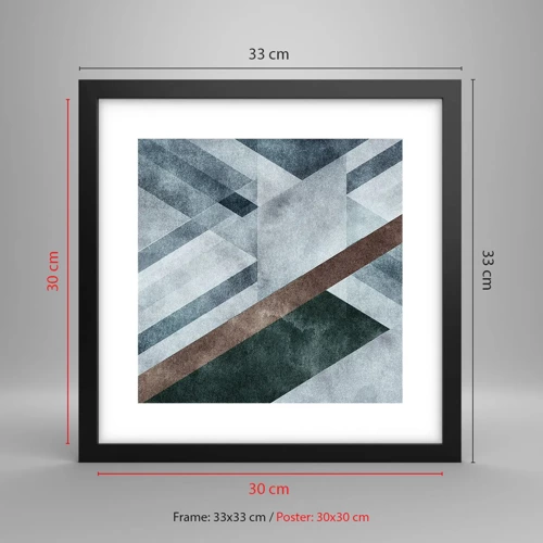 Poster in black frame - Refined Elegance of Geometry - 30x30 cm