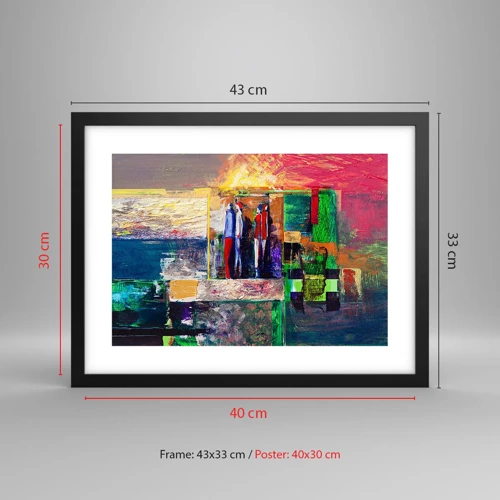 Poster in black frame - Relations and Emotions - 40x30 cm