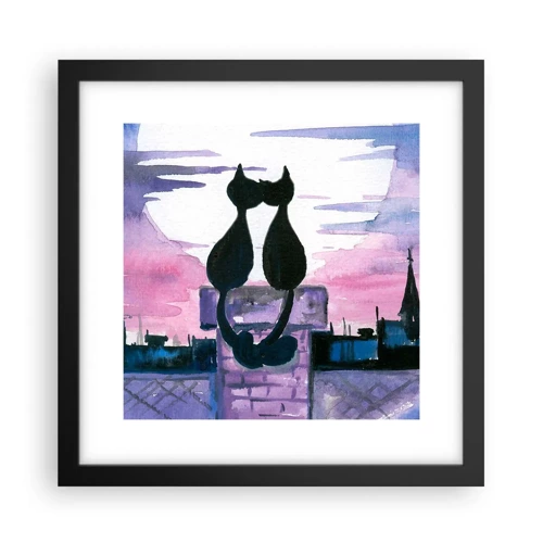 Poster in black frame - Rendezvous under the Moon - 30x30 cm