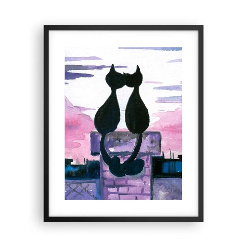 Poster in black frame - Rendezvous under the Moon - 40x50 cm