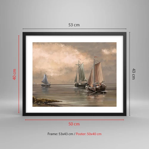 Poster in black frame - Return of Sailors - 50x40 cm
