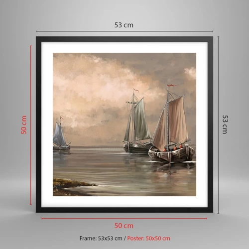 Poster in black frame - Return of Sailors - 50x50 cm