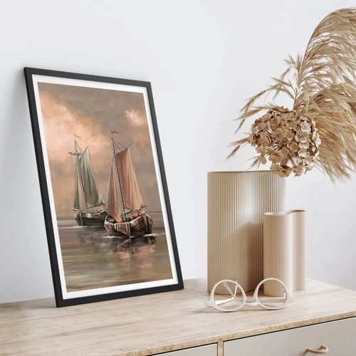 Poster in black frame - Return of Sailors - 50x70 cm