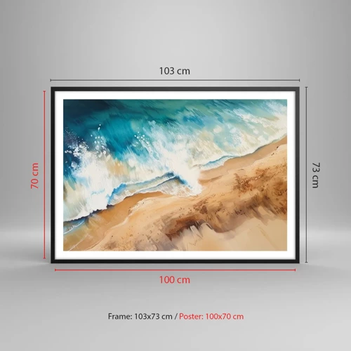 Poster in black frame - Returning Wave - 100x70 cm