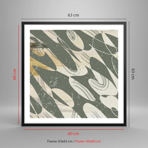 Poster in black frame - Rhytmic Abstract - 60x60 cm