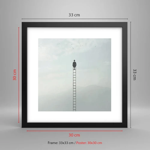 Poster in black frame - Rise above It - 30x30 cm