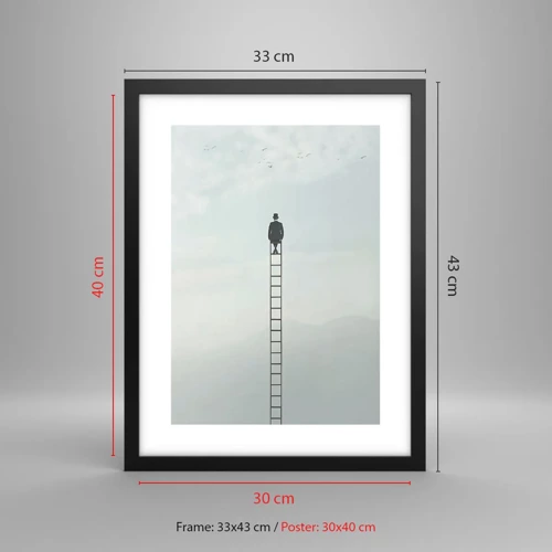 Poster in black frame - Rise above It - 30x40 cm