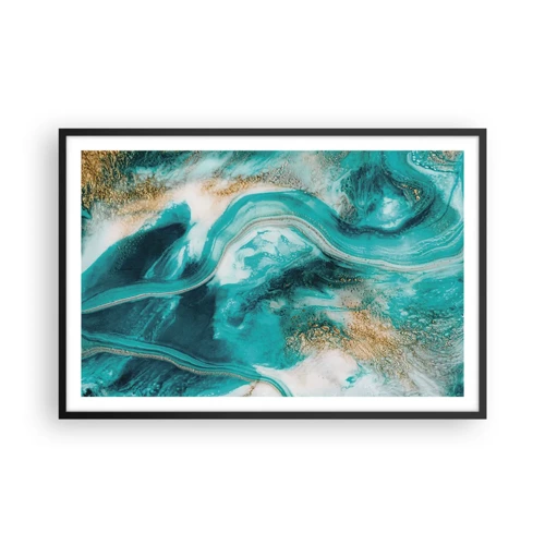 Poster in black frame - River of Gold - 91x61 cm