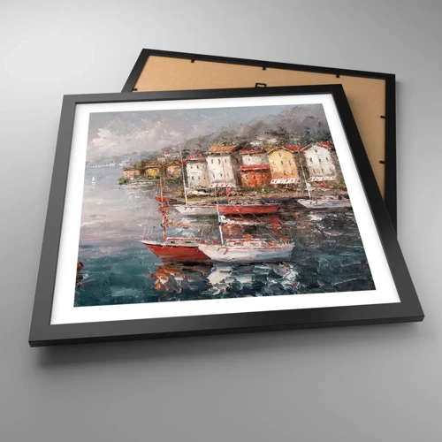 Poster in black frame - Romantic Marina - 40x40 cm