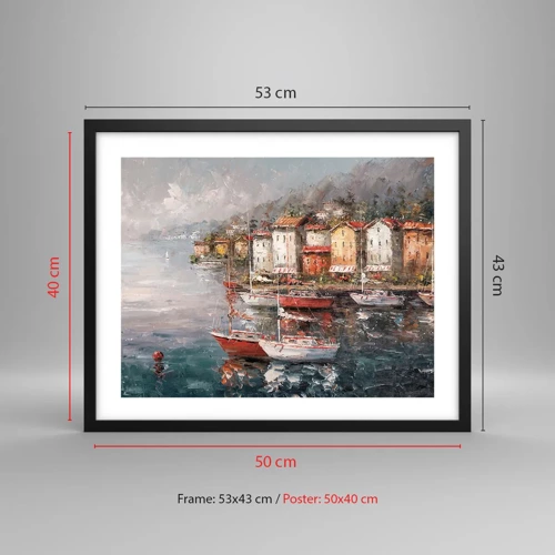 Poster in black frame - Romantic Marina - 50x40 cm