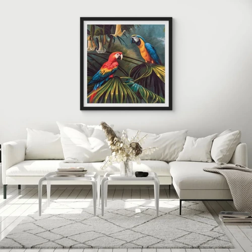 Poster in black frame - Romanticism in Tropics - 30x30 cm