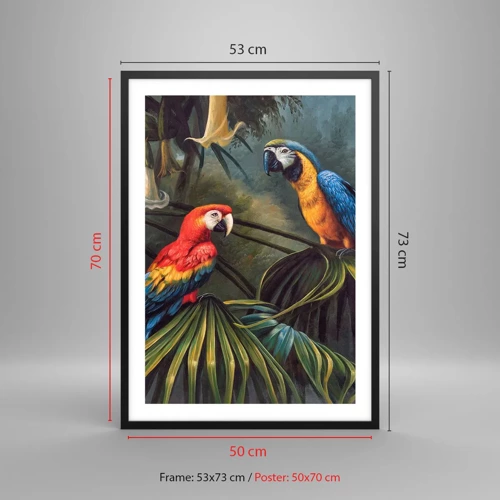 Poster in black frame - Romanticism in Tropics - 50x70 cm