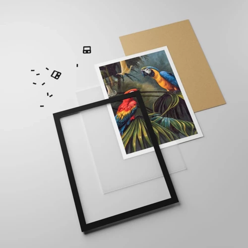 Poster in black frame - Romanticism in Tropics - 50x70 cm