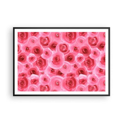 Poster in black frame - Roses at the Bottom and at the Top - 100x70 cm