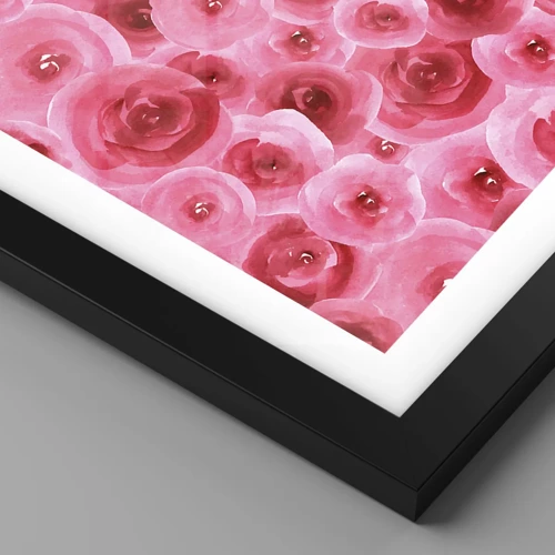 Poster in black frame - Roses at the Bottom and at the Top - 30x40 cm