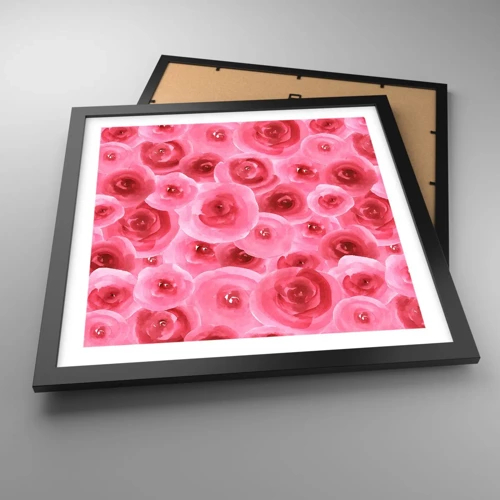 Poster in black frame - Roses at the Bottom and at the Top - 40x40 cm