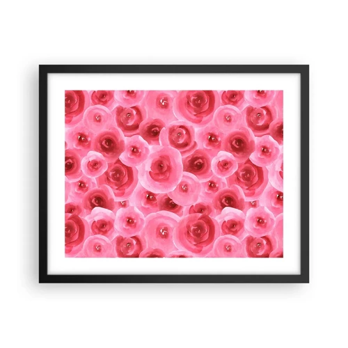 Poster in black frame - Roses at the Bottom and at the Top - 50x40 cm