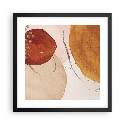 Poster in black frame - Roundness and Movement - 40x40 cm